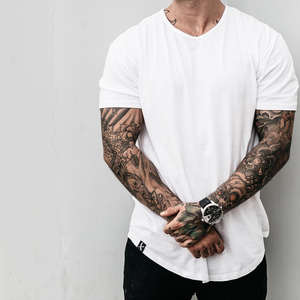 Liquidation vente en gros 100% coton t-shirts Sublimation t-shirts plaine impression personnalisée surdimensionné blanc blanc T-Shirt - Product Image 4