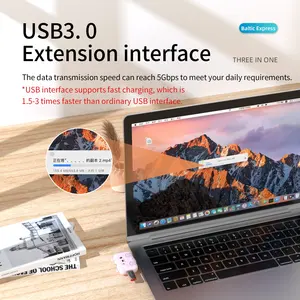Sevimli tasarım tablet usb hub 3 in 1 tip-c yerleştirme istasyonu, güzel usb3.0 hub için ipad