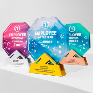 Crystal Employee Of The Year <b>Trophy</b> Laser <b>Engraved</b> Digital Printing Awards For Business Gifts Decorations - Product Image 1