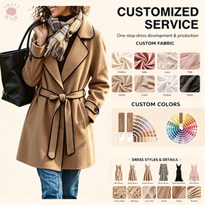 Elegant Notched Lapel Belted Midi Coat Contrast Piping Long Sleeve Slim Fit Fall Winter Women Outerwear Fashion Streetwear - Product Image 1