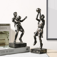 Figurines de basket-ball et de football en résine, artisanales, modernes et simples, thème amour, décoration créative pour la maison, le bureau, le salon, la télévision