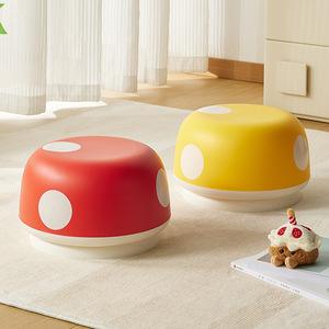 Mushroom Shaped Stool Red Yellow Non Slip For Kids Living Room Bedroom Use - Product Image 1
