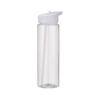 Gourde de sport d'extérieur en plastique PS monocouche de 700 ml avec paille et bec verseur pratique, personnalisable avec logo, pour l'exportation