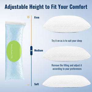 Queen Size réglable en mousse à mémoire de forme déchiquetée oreiller de refroidissement lavable amovible côté dos dormeurs pour avions et hôtels - Product Image 3