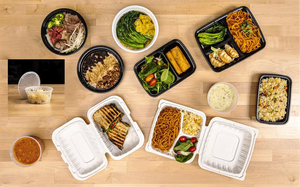 Boîte de conservation alimentaire en plastique noir MFPP réutilisable et micro-ondable avec couvercle, boîte de préparation des repas pour restaurant, voyage, maison V-81B - Product Image 6