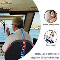 Siège de bateau ergonomique rabattable à dossier haut, en cuir PVC imperméable et résistant aux UV, avec éponge épaisse, pour pêche et yacht (siège de capitaine)