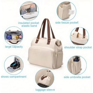 Sac à langer grande capacité, sac à dos pour maman, sac de maternité, sac de week-end pour l'hôpital, essentiel pour nouveau-né, échantillon gratuit - Product Image 4