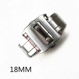 Fermaglio per Orologio 18mm 21mm per <span class=keywords><strong>Cartier</strong></span> Santos Fibbia Pieghevole a Farfalla Doppia Pressione in Acciaio Inossidabile 316 Colore <span class=keywords><strong>Argento</strong></span> - Product Image 1