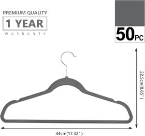 Özel Renk Kaymaz Omuz Çentikleri Flock Kumaş Çevre Dostu Modern Kancalar ve Askılar Yer Tasarruflu Siyah Kadife - Product Image 6