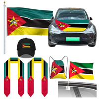 Funda Personalizada para Capó de Coche 115x155cm, Bandera Elástica para Exterior, 2025, 50 Aniversario, Elecciones Mozambique, Funda Perfecta para Capó de Coche