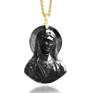 Colgante de jadeíta natural genuina de grado A, modelo "Eagle Maria", colgante de jadeíta de grado hielo con incrustaciones de plata S925, colgante moderno. - Product Image 4