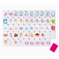 Juego de Mahjong Americano en Empaque Termoencogible, Colores Dulces con Temática de Rosas, para Venta al por Mayor Internacional, 160 Fichas de Mahjong