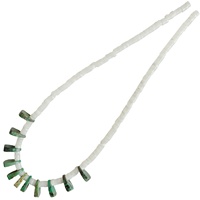 Turquoise naturelle et coquille blanche collier de pierres précieuses hommes surfeur tour de cou plage bijoux à la mode cadeau