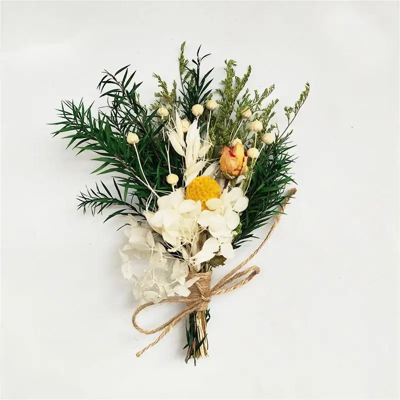 Mini Bouquets de fleurs séchées feuilles de fleurs séchées gaufrage fleur plante tige bouquet pour Vase bricolage décoration de mariage