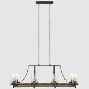 Lampe suspendue de cuisine <span class=keywords><strong>vintage</strong></span> XZ, lanterne en métal, <span class=keywords><strong>cage</strong></span>, bougie, bâtonnets en verre LED, lampe de chevet LED, lustre noir, luminaire suspendu au plafond - Product Image 3