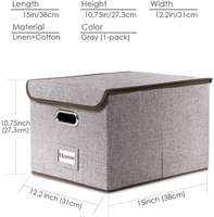 Caja organizadora de archivos plegable, de lino decorativo, archivador colgante, Carpetas con tapas, gabinete de oficina, carta