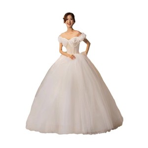 <span class=keywords><strong>Robe</strong></span> <span class=keywords><strong>de</strong></span> <span class=keywords><strong>mariée</strong></span> sans bretelles en cristal léger, nouveau style 2025, épaules dénudées, manches bouffantes, pour femmes enceintes, <span class=keywords><strong>princesse</strong></span>, taille cintrée - Product Image 5