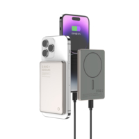 Maßgefertigte Mini Ultra Slim ABS Typ-C Dual 15W 20W 5000mAh 10000mAh Schnellladende Kabellose Magnetische 2-in-1 Tragbare Powerbank