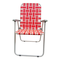 Chaise pliante de camping d'extérieur style bandage, vente directe usine, chaise de plage portable avec dossier, chaise de loisirs en métal pour bureau