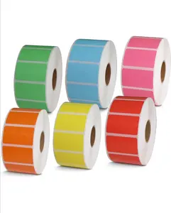 1.5 "* 0.85" dikdörtgen renk doğrudan termal kağıt etiket renk kendinden yapışkanlı etiket baskı etiket düz renk renkli etiket