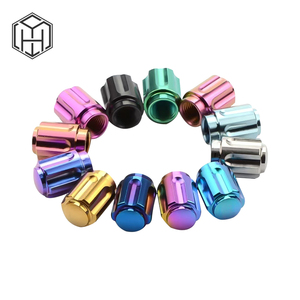 Haute qualité accessoires universels voiture pneu Valve tiges capuchon moletage Style pneu Valve capuchon titane pneu roue tige Air Valve capuchon - Product Image 1