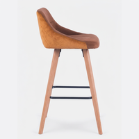 JOHOOFURNITURE Chaise de bar en tissu bicolore marron-moutarde, siège ergonomique réglable en hauteur, fabrication chinoise, tabouret de bar pour pub