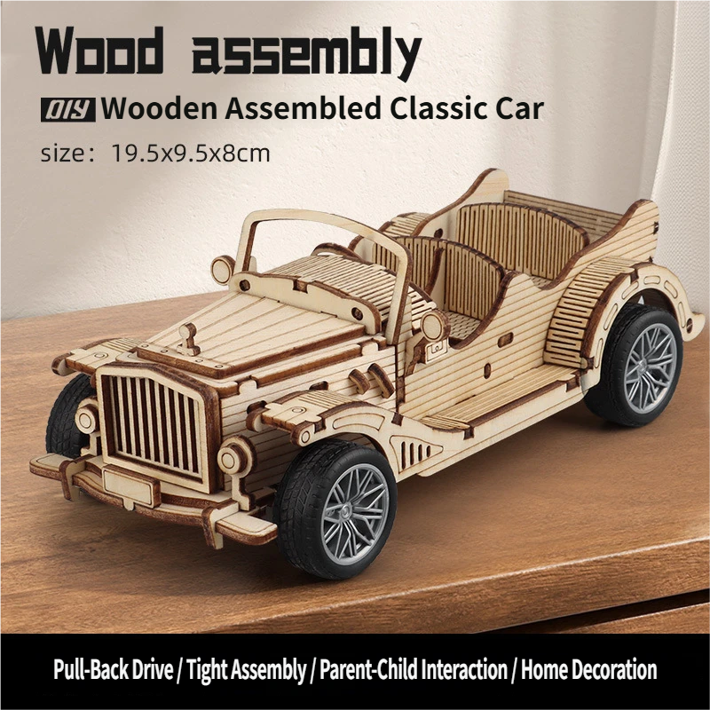 รถวินเทจ Pull-Back 6801 [แพ็คกล่องสี]