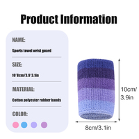 Bandeau de poignet dégradé multicolore, conception à double couche de compression pour la gym, la course, le basketball et le yoga, mélange coton-polyester