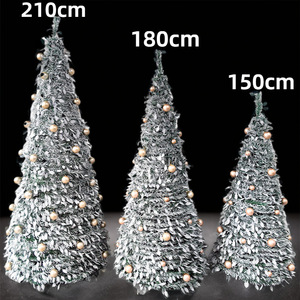 Árbol de Navidad Plegable Tipo <span class=keywords><strong>Pagoda</strong></span> con Nieve Artificial, Pino Artificial Retráctil con Luces LED, Diseño Ecológico, Decoración Navideña para Hogar y Oficina - Product Image 6