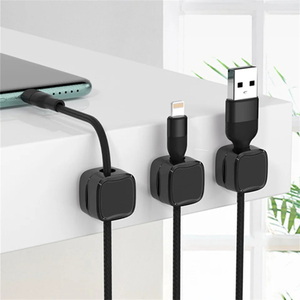 Clips magnéticos para teléfono, soporte de cable ajustable suave para debajo del escritorio, gestión de cables, soporte organizador de cables - Product Image 2