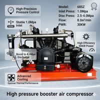 Compresseur d'air à piston haute pression 11 kW 25 CV 50 bars, type W, industriel, stéréoscopique, refroidi par air