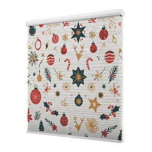 ZSTARR عيد الميلاد ديكور المنزل طباعة مخصصة اللاسلكي التعتيم النسيج قرص العسل ظلال الستائر الخلوية لتغطية النوافذ - Product Image 5