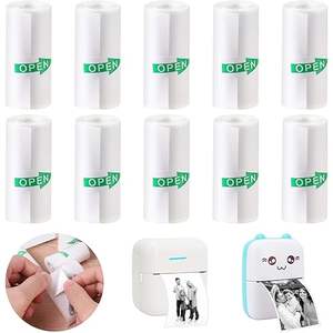 25 adet çift katmanlı Mini termal yazıcı etiket rulo yapıştırıcı yazdırılabilir kağıt notlar dergiler ve el sanatları için 5.7x2.5cm - Product Image 1