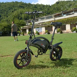 DYU-Bicicleta Eléctrica D3F, velocidad máxima de 25 km/h, 36v, 10 ah, 250w, 14 pulgadas, con freno de disco Ip54, bicicleta plegable