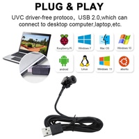 Caméra Micro USB HD 1080P 15*15mm sans Distorsion, 30fps, Objectif M12 3.6mm, 90 Degrés avec Audio, Caméra UVC compatible Linux MAC Windows