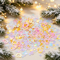 Ensemble de paillettes en forme de cœur colorées pour la décoration des ongles de la Saint-Valentin, artisanat DIY, décorations de fête, 6 couleurs, paquets de 5 g