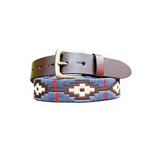 Ceintures Polo pour Hommes en Cuir de Vache Véritable 100% avec Impression de Logo Personnalisé, Écologiques, Résistantes à l'Eau, Boucle en Acier Durable, Style Western - Product Image 6