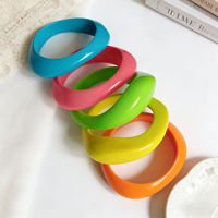 Bracelet en plastique de couleur bonbon, style européen et américain, grand bracelet irrégulier, bijoux pour femmes