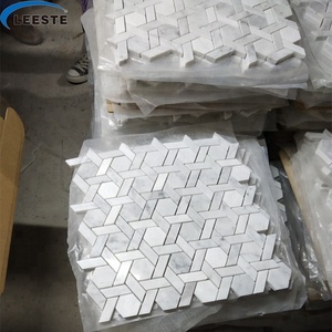 Nuevo Diseño de Mosaico para Decoración de Cocinas de Hoteles y Hogares, Superficie Mixta Antideslizante, Mosaico de Mármol Blanco Carrara Irregular - Product Image 4