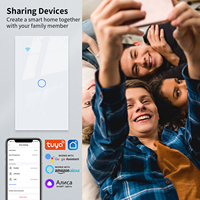Interrupteur mural intelligent WiFi UBARO 118 à écran tactile 4 gangs, nécessitant une neutre, ABS 240V Brésil, compatible Alexa Google Home Yandex Alice Smart Life