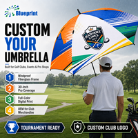 Grand parapluie de golf 30-32 pouces, ouverture automatique, coupe-vent 40 mph, imprimé numérique, pongee 210T, fibre de verre, logo personnalisé, club