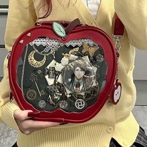 Nouveau Sac à Dos Transparent en Polyuréthane Grande Capacité pour Fille, Motif Pomme Fraîche et Dessin Animé Mignon, Sac à Bandoulière - Product Image 1