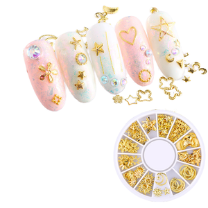 Joyería 3D hueca <span class=keywords><strong>de</strong></span> metal dorado para <span class=keywords><strong>uñas</strong></span> <span class=keywords><strong>de</strong></span> mujer, calcomanías <span class=keywords><strong>de</strong></span> circonita y cristal Kawaii para <span class=keywords><strong>uñas</strong></span> <span class=keywords><strong>de</strong></span> <span class=keywords><strong>pies</strong></span> y manos, <span class=keywords><strong>con</strong></span> diseños <span class=keywords><strong>de</strong></span> estrella, corazón, triángulo y cuadrado. - Product Image 1