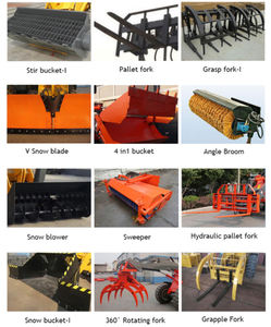 मल्टी फंक्शन छोटा डीजल लोडर आर्टिकुलेटेड मिनी व्हील लोडर 0.5 टन व्हील लोडर ग्रेपलर इलेक्ट्रिक स्टार्ट के साथ - Product Image 6