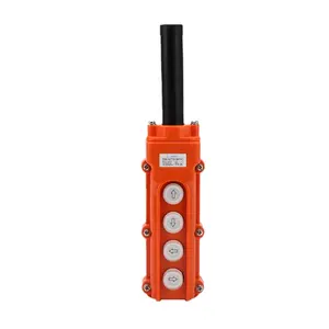 XCD-32 Rainproof Crane Hoist Push Button Switch 4 Buttons Control Button up Down Lifting Pendant Controller 220v Orange Monorail