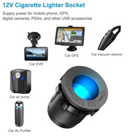Prise allume-cigare USB pour panneau de tente, chargeur de voiture avec port USB PD QC3.0 et voltmètre, interrupteur marche/arrêt, adaptateur de prise de courant 12V