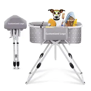 Custom Collapsible Pet Bathtub Five Different Heights Adjustable Dog Cat Shower Bathtub Station Pet Cleaning Bathing