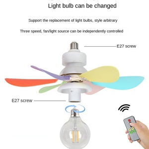 Ventilateur de plafond avec lampe LED à vis E27, 5 pales, moteur CC, télécommande amovible en forme de fleur pour restaurant, chambre à coucher - Product Image 2