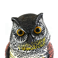 Haierc Sculpture d'épouvantail en plastique décoratif pour jardin avec tête rotative Répulsif pour oiseaux Hibou Répulsif pour oiseaux