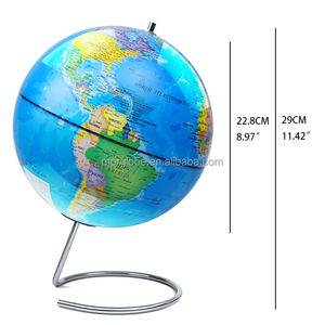 <span class=keywords><strong>Globe</strong></span> terrestre inclinable en acier inoxydable durable et PVC bleu, pour installation sur barre, décoration de bureau, carte du monde en métal, éducation géographique MPR - Product Image 2